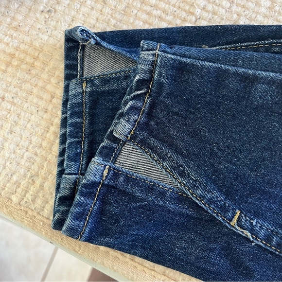 AMO Twist Low/Mid Rise Straight Leg Denim Jeans Split Cuff | True Blue | Size 26 - Picture 9 of 10